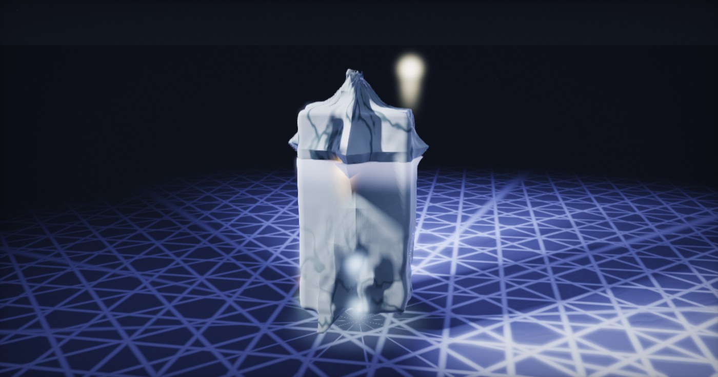 Doctrine — a frozen monument casting its lattice across the floor